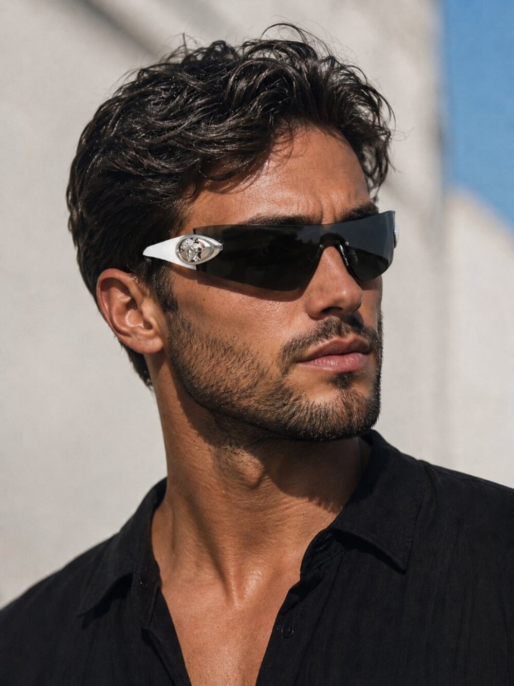NEW VERSACE VE2280 1000/87 WHITE DARK GREY SUNGLASSES AUTHENTIC